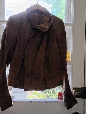 June Genuine Leather Moto Jacket Women's Size Large Long Sleeve Y2K Vintage
